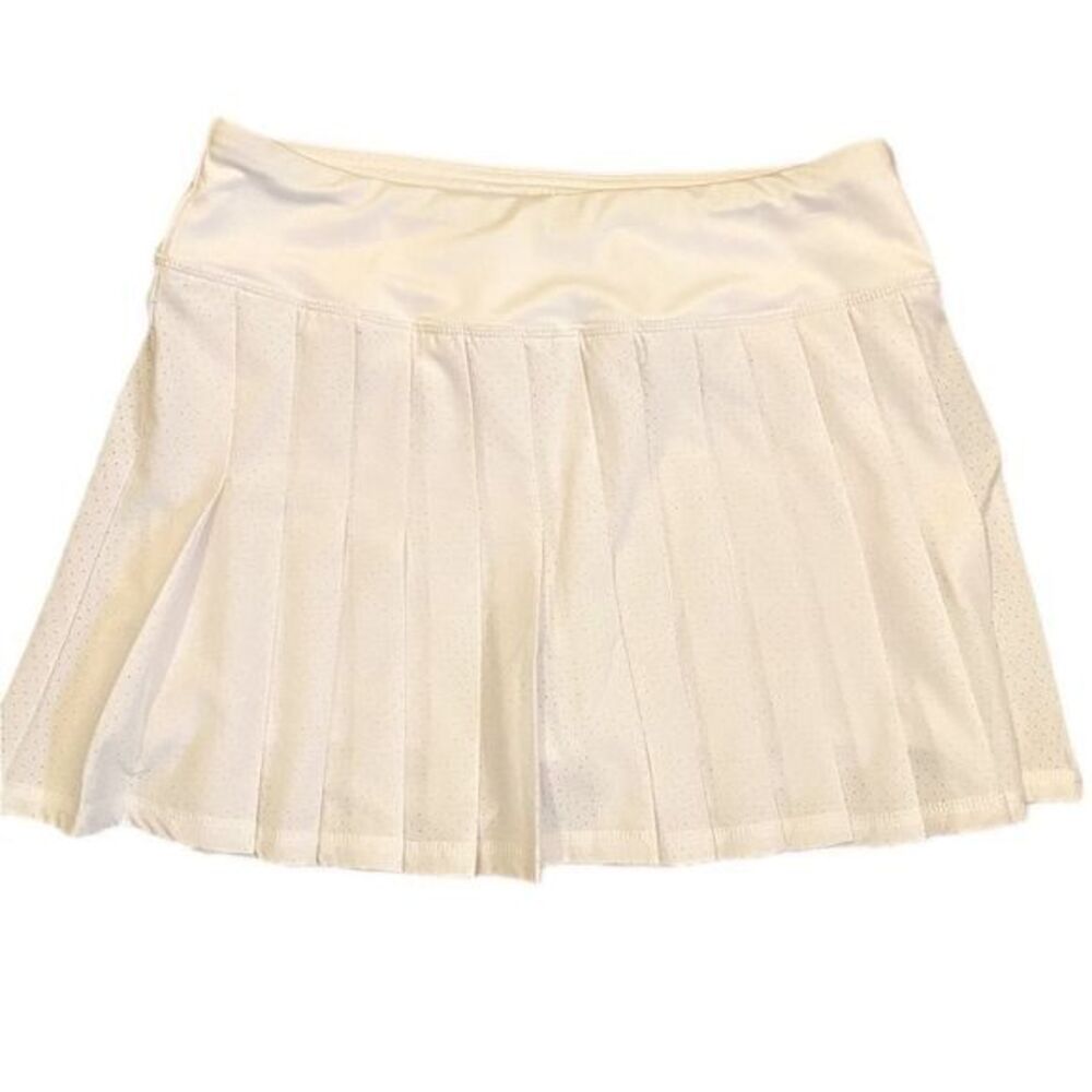Kyodan Pleated Tennis Skort - S white pleated , nylon spandex,